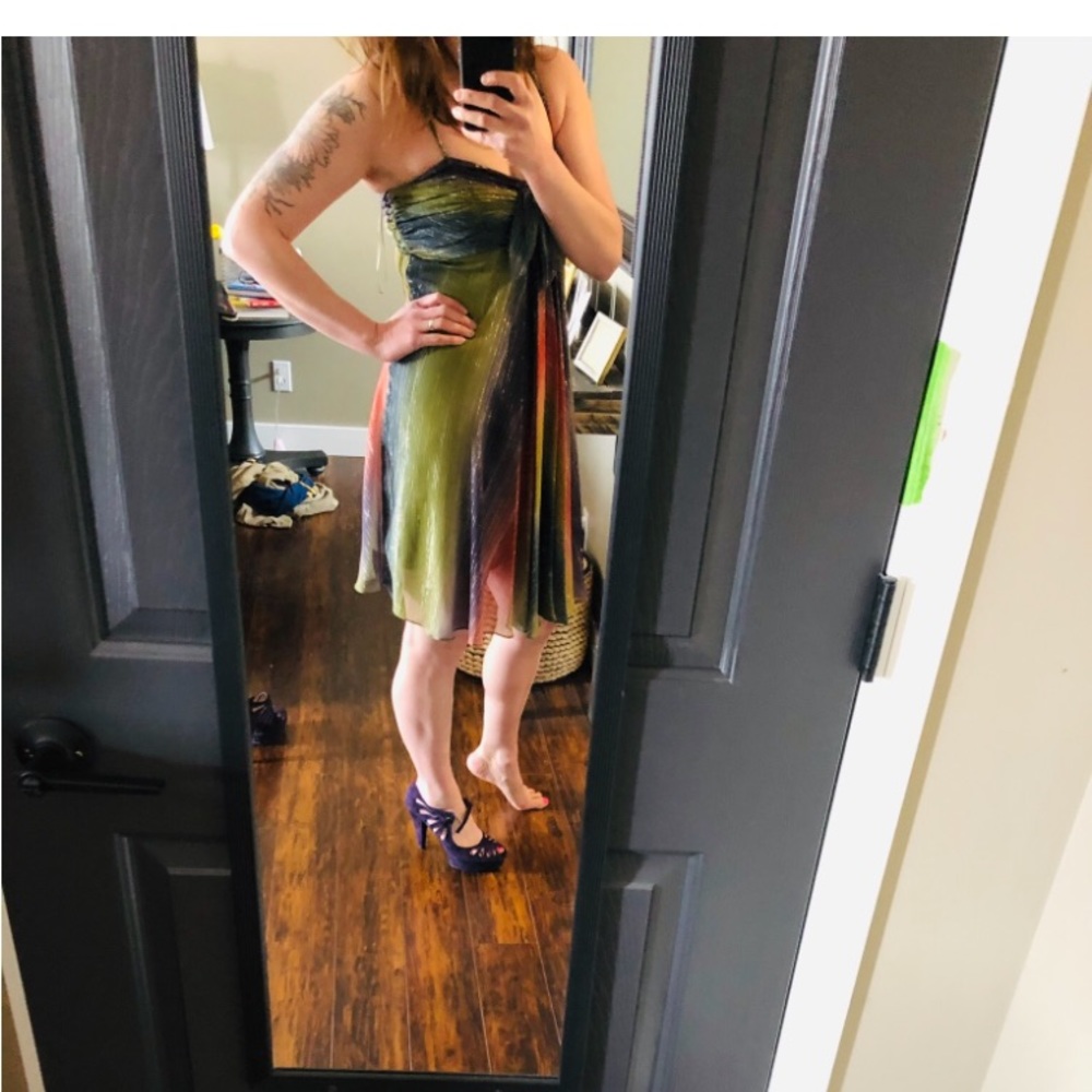Beautiful multicolour empire waist strappy dress